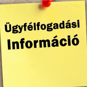 TÁJÉKOZTATÁS a Harkányi Polgármesteri Hivatal ügyfélfogadási rendjének ideiglenes módosulásáról